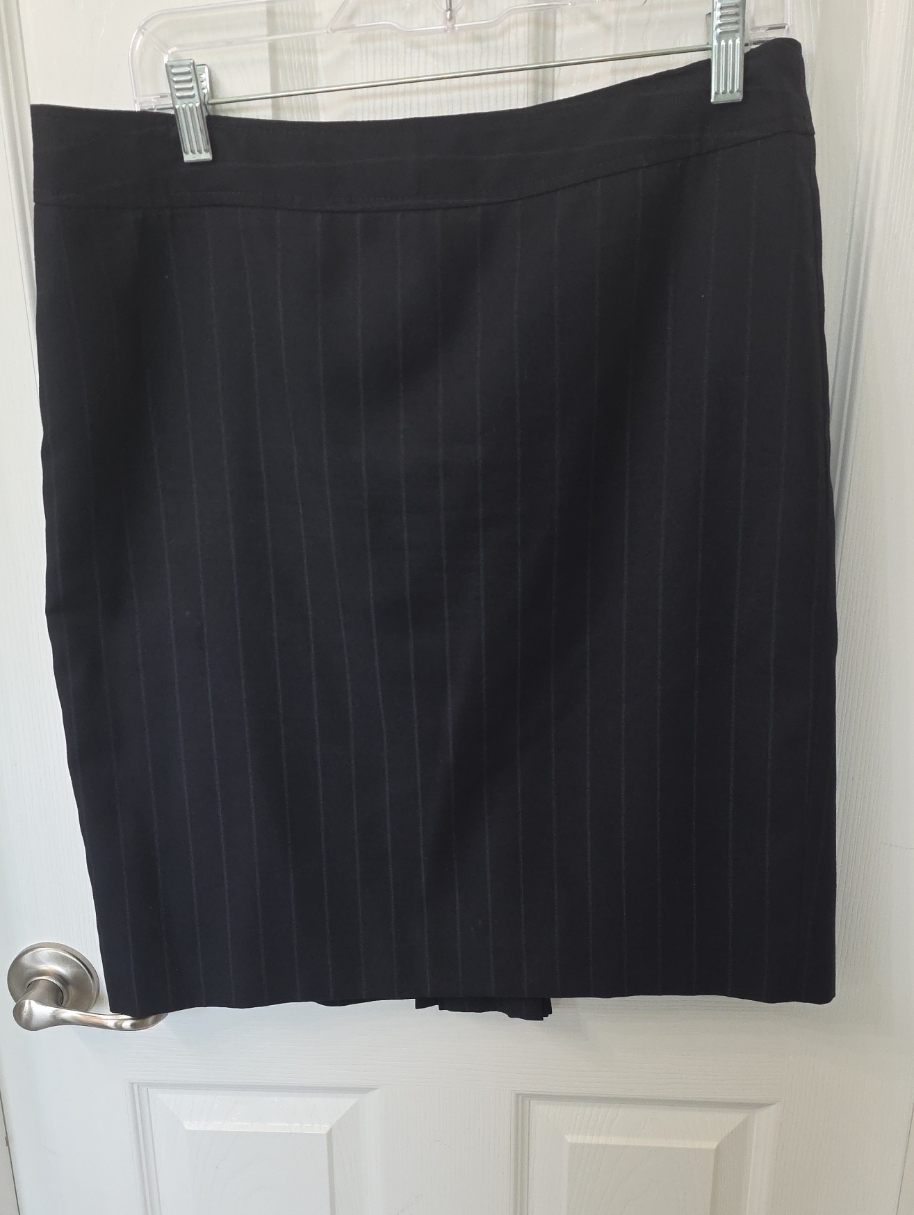 Ann Taylor Navy Pinstripe Suit Pencil Skirt & Jacket